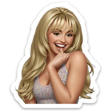 smiling blonde girl portrait sticker