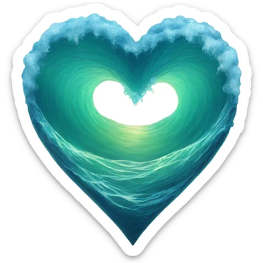 Ocean heart sticker