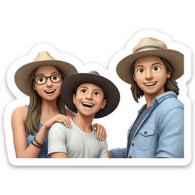 happy group of friends outdoors sticker