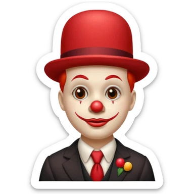 Clown in bowler hat & tie sticker