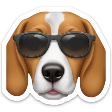 Beagle with funky sunglasses sticker