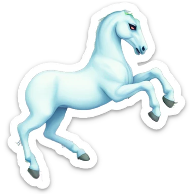 Zombie Pegasus unicorn psychedelic flowers floral groovy art neon rave raving sticker