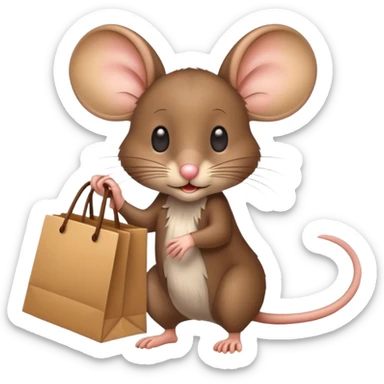 Mouse with Shopping Bags sticker