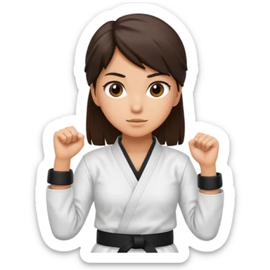 Karate Brunette girl whit brown or black belt sticker