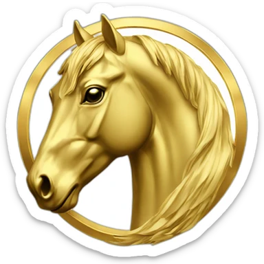 Horse head emblem in gold sticker