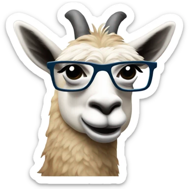 lama with glasses talking on the phone sticker