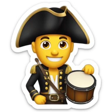 clean shaven pirate playing drum sticker