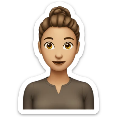 Woman-brown-ponytail-big nose  sticker
