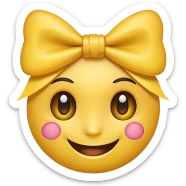 Make a emoji whit lashes and a bow sticker