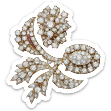 brooch jewellery set with diamonds sticker