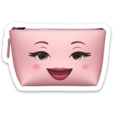 makeup bag gently pink colour sticker