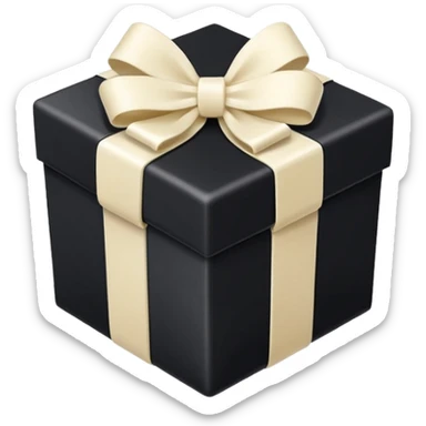 square black gift box present with an ivory bow sticker
