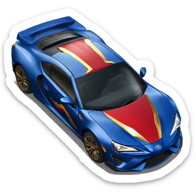 Wonder Woman muscular Toyota 86 ultraHyperCar sticker
