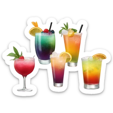 Three cocktails in hands sticker
