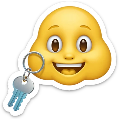Yellow emoji sniffing keys sticker