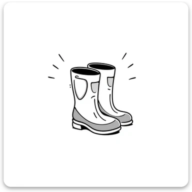 Rubber rain boots/wellington boots in pastel colors (dd9fb0, ffc6d3, a3bfc9, c4bee2, f1b091), hand-drawn doodle style sticker