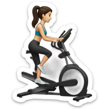 exercise elliptical brunette woman sticker