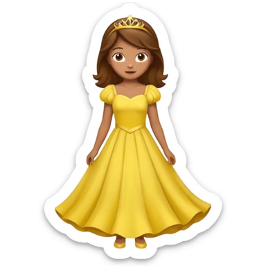 Princess daisy yelllow dress standing with brown hair  sticker