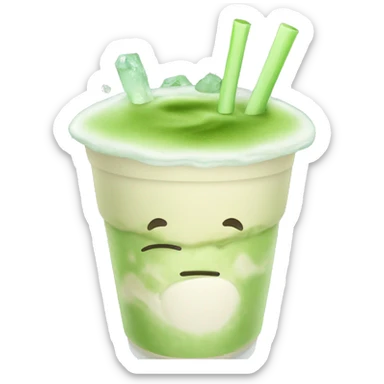Ice matcha latte sticker