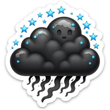 Black cloud with stars sticker