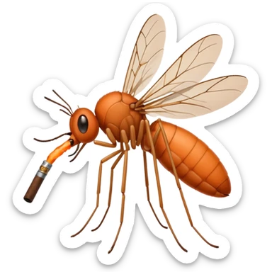 mosquito naranja fumando cigarro  sticker