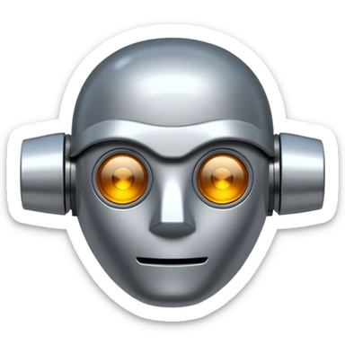 robot head inside a speech bubble sticker