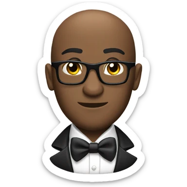 Bald black secret agent James Bond  sticker
