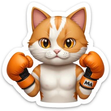 cat doing MMA fighting
 sticker