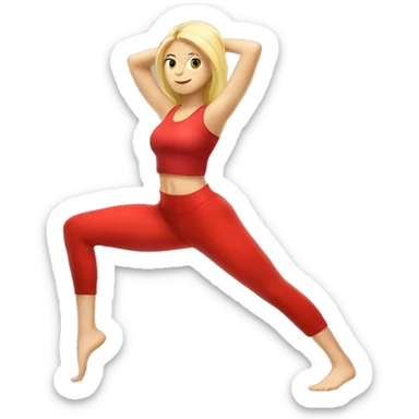  yoga blonde light girl in red yoga sticker