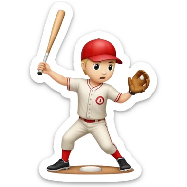 baseball being hit by a kid off a tee sticker