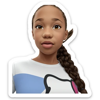 girl in white shirt indoors sticker