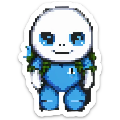 Sans winking and smiling sticker