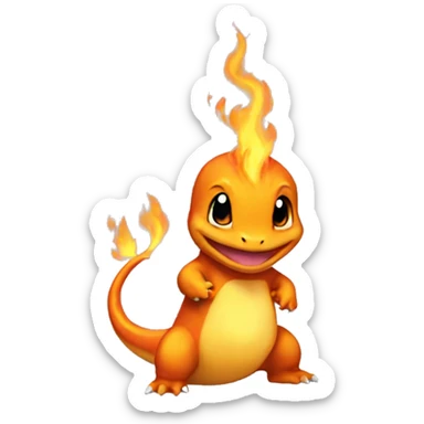 Charmander with a flame on tail-tip sticker