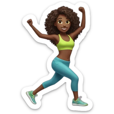 Zumba dancing girl sticker