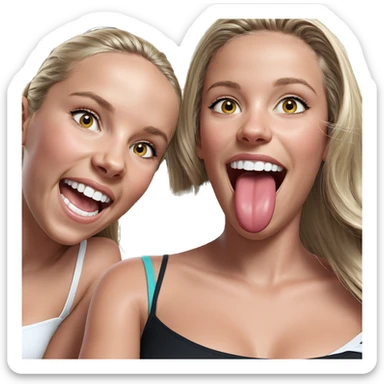 blonde girls showing their smiles sticker