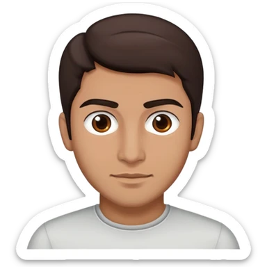 young turkish man with dark brown hair sticker