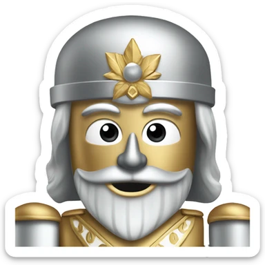 silver and gold nutcracker sticker