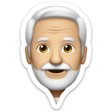 elderly man with facial hair fur coat sticker