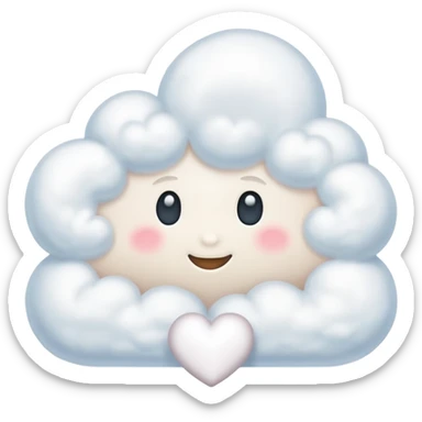 Dream cloud with heart sticker