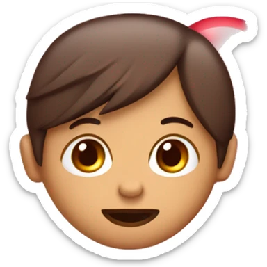 emoji de embarazada con cabello rojo y un corazon rosado sticker