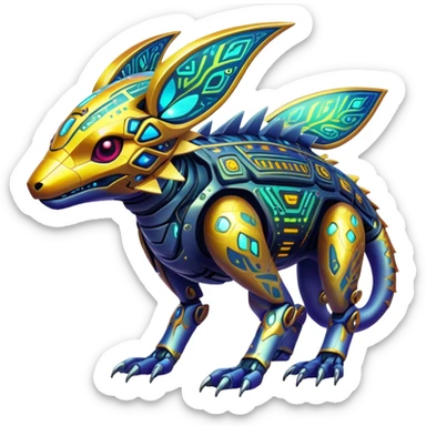  exotic tropical cyber-Protogen-Fakémon-Vernid-creature sticker