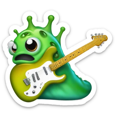 a slimy slug with an electric guitar sticker