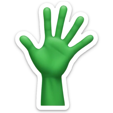 green raised hands sticker