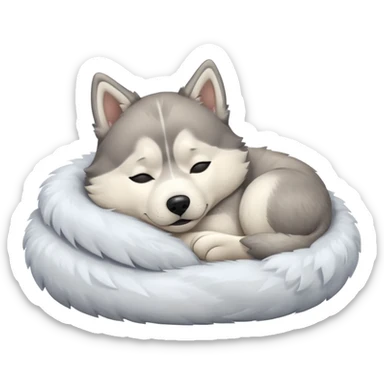 husky dog sleeping  sticker