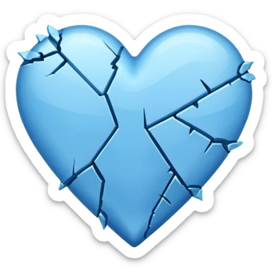Emoji de corazón azul roto sticker