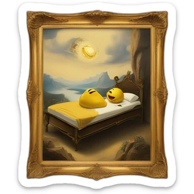 Persistence of Memory by Salvador Dali in the style of Disney’s Beauty and the Beast sticker