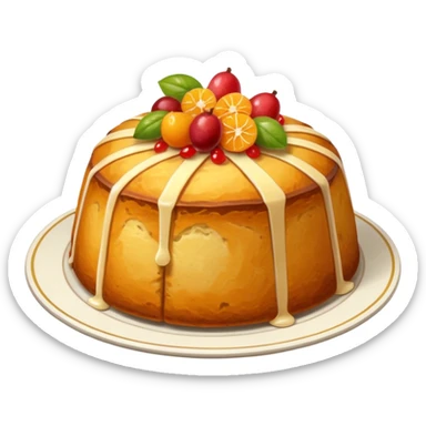 Italian pannetone on plate sticker