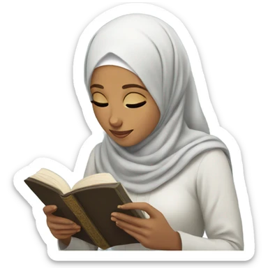 Hijabi girl reading quran  sticker