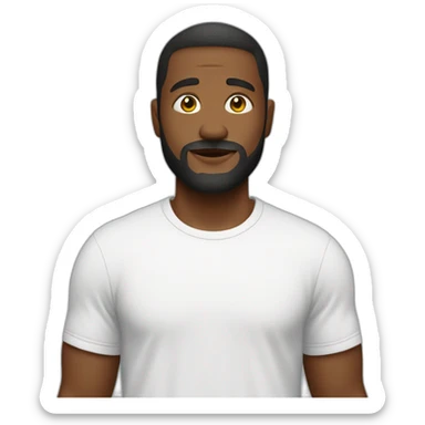 Man in t-shirt with text “MAX” sticker