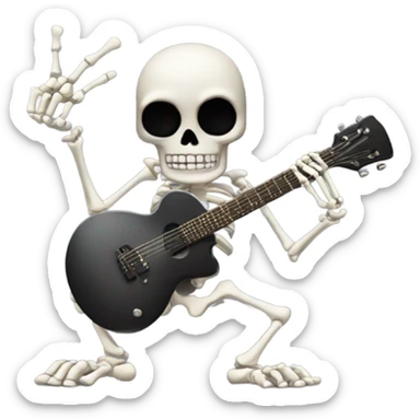 Skeleton giving the rock 'n' roll sign and also the middle finger sticker